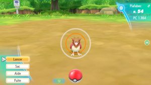 Interface de capture - Pokémon Let's Go