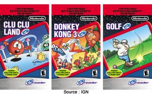 Booster de Clu Clu Land-e, Donkey Kong 3-e et Golf-e